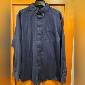 Ariat Men's Navy Casual Button-Down Shirt Size: L